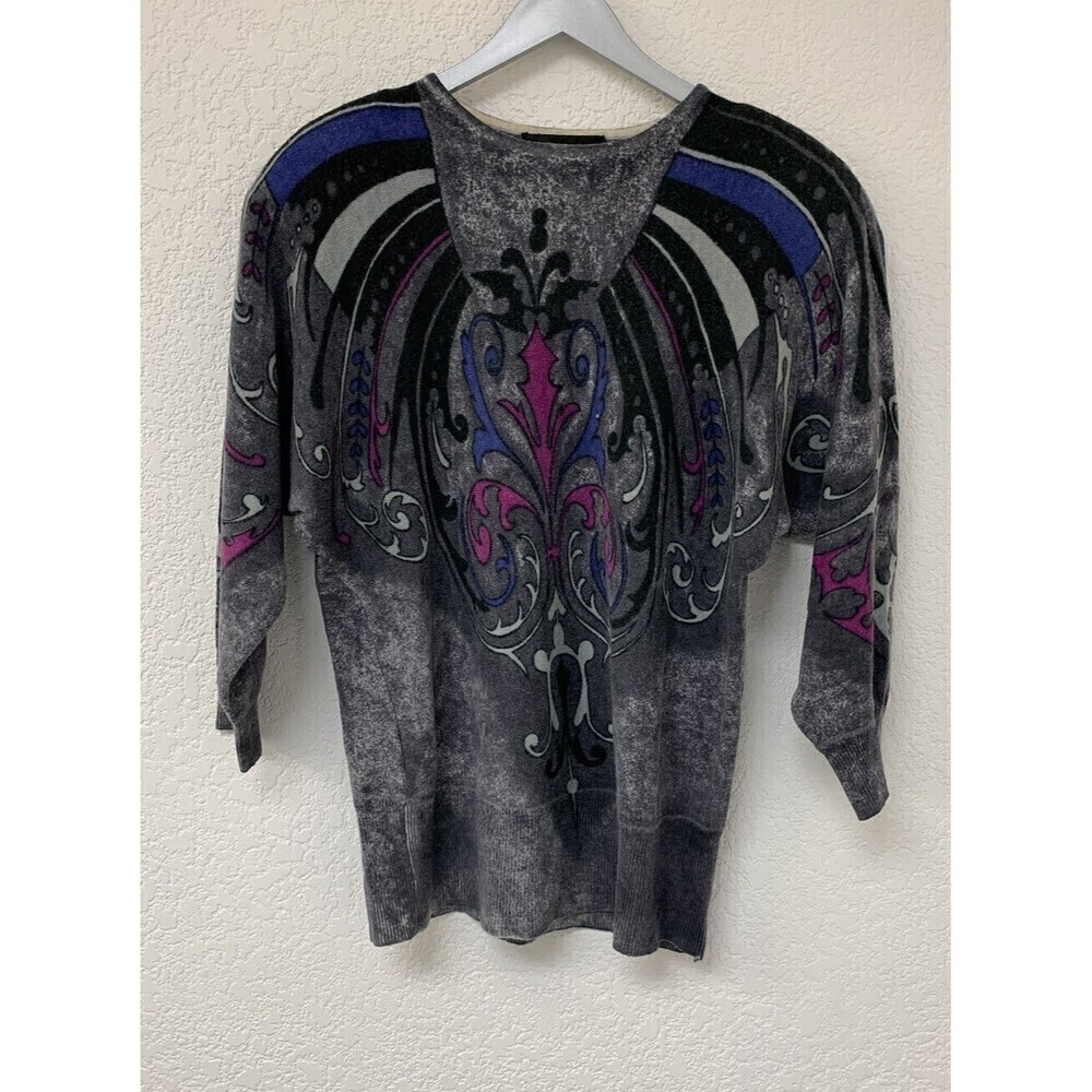 BOGO Spree International Lambswool Vintage Sweater Gray Shoulder Pads Women Lrg